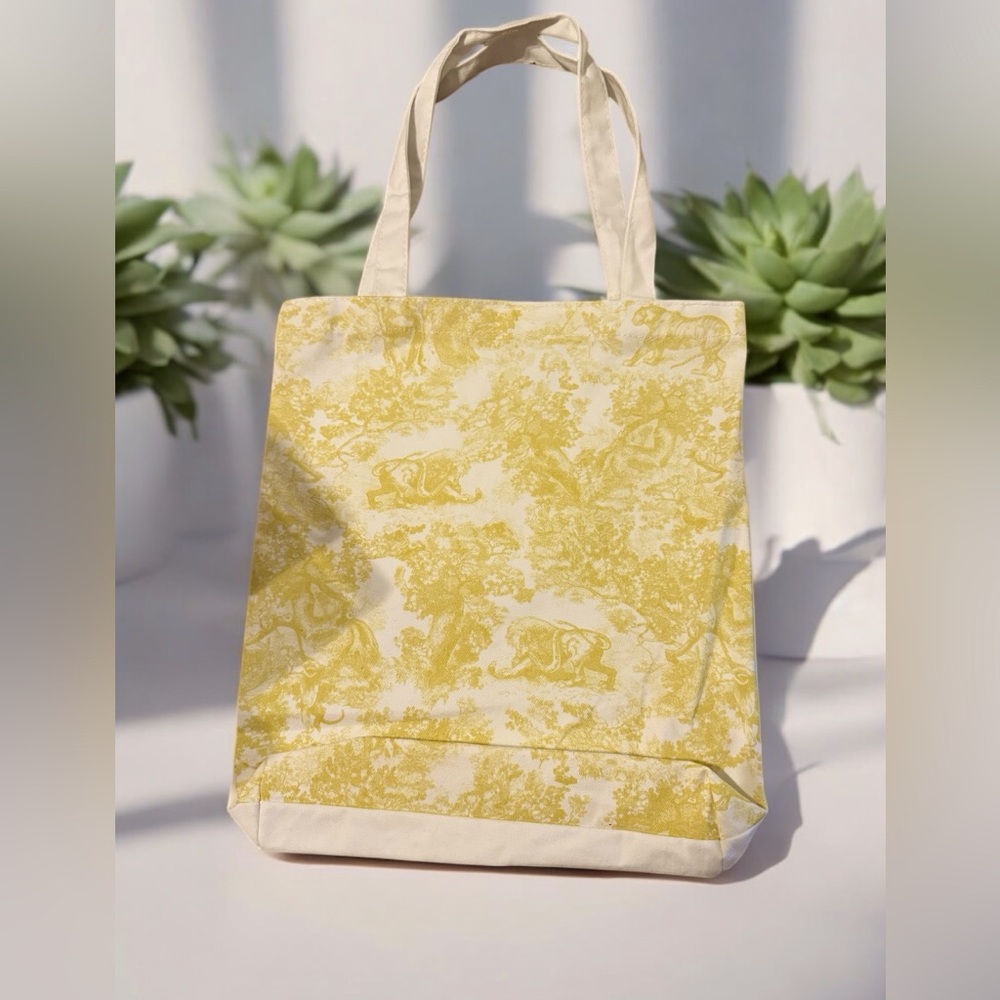 Christian Dior Cream Tote Bag with Yellow Stripe: Limited Edition. NWOT - Picture 2 of 2